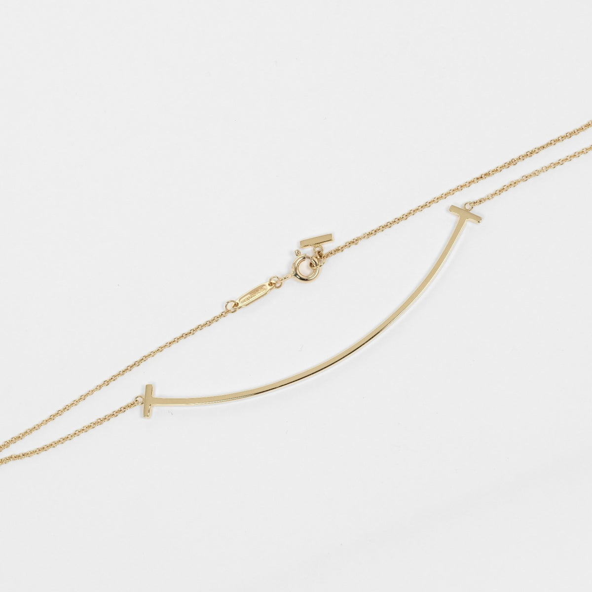 T Smile Large Necklace 6.9cm K18 YG Yellow Gold Approx. 3.8g D18998