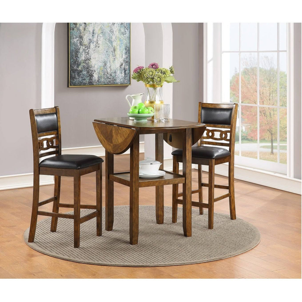 Brown 42x22 Drop Leaf Table with 2 Chairs E187