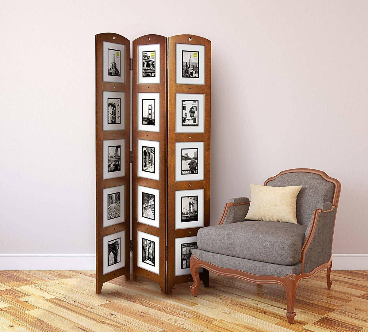 Triple Panel Floor Photo Screen, 33 by 64.5-Inch, Holds 15 - 5 by 7-Inch Photos K866