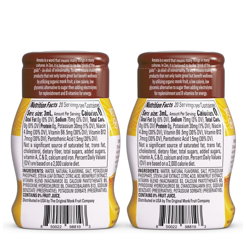 Liquid Hydration Sweetened with Organic Monk Fruit & Stevia, Zero Calories, Low Carb, No Sugar, Vegan, Classic Variety (80 Servings, Pack of 4) Y395842