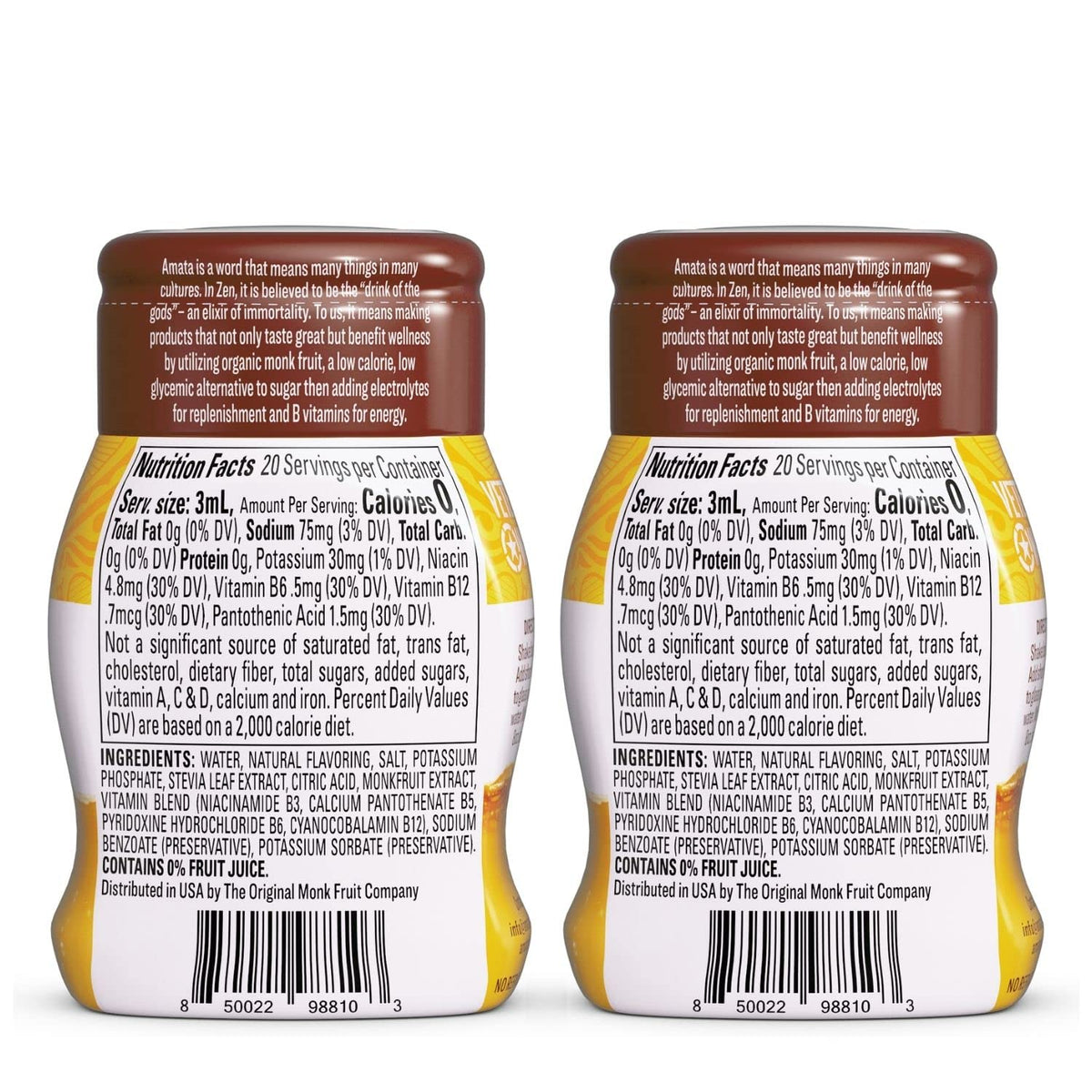 Liquid Hydration Sweetened with Organic Monk Fruit & Stevia, Zero Calories, Low Carb, No Sugar, Vegan, Classic Variety (80 Servings, Pack of 4) Y395842