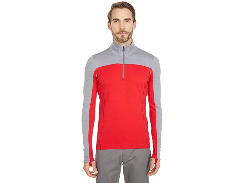 Merino Sport 250 Long-Sleeve 1/4-Zip Top Light Gray Heather/Cardinal Red O969