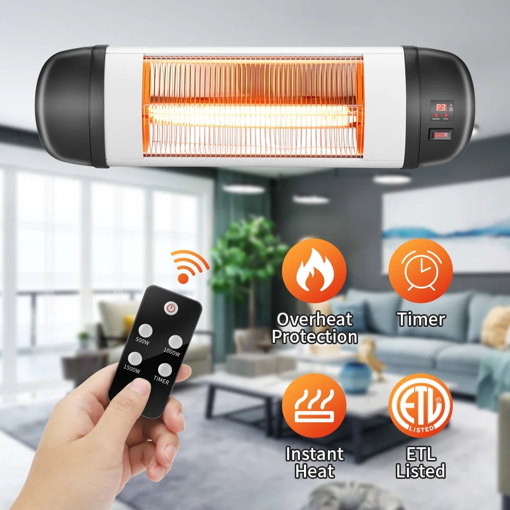 Wall Mounted Electric Infrared Heater with Remote Control J25079