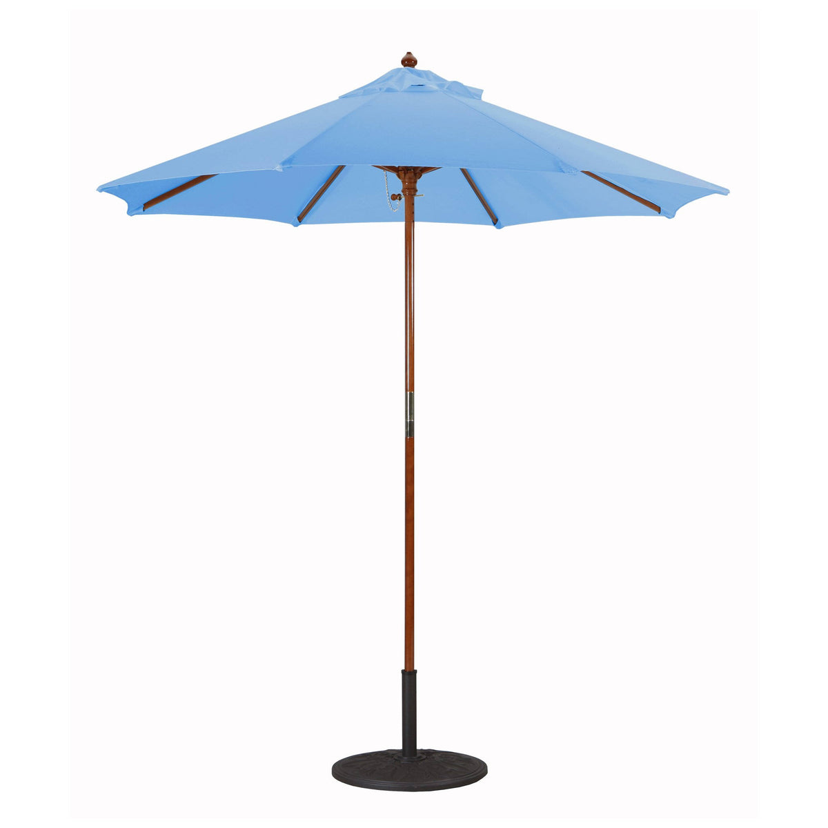 7.5 ft. Dark Wood Cafe Jockey Red Sunbrella Umbrella V402