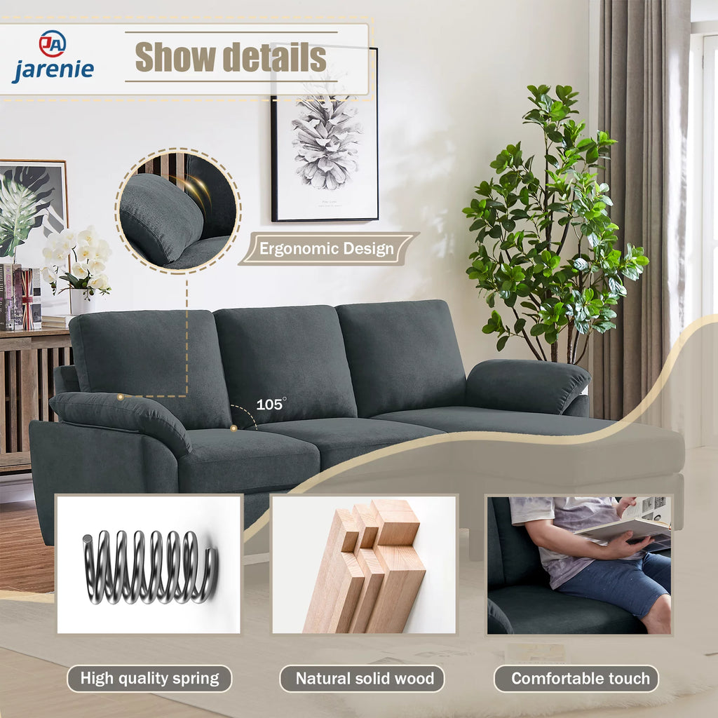 Modern Fabric L-Shaped Sectional Sofa with Chaise D753