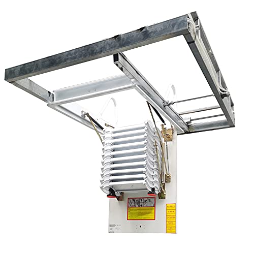 White 13 Steps Retractable Attic Ladder Q30609
