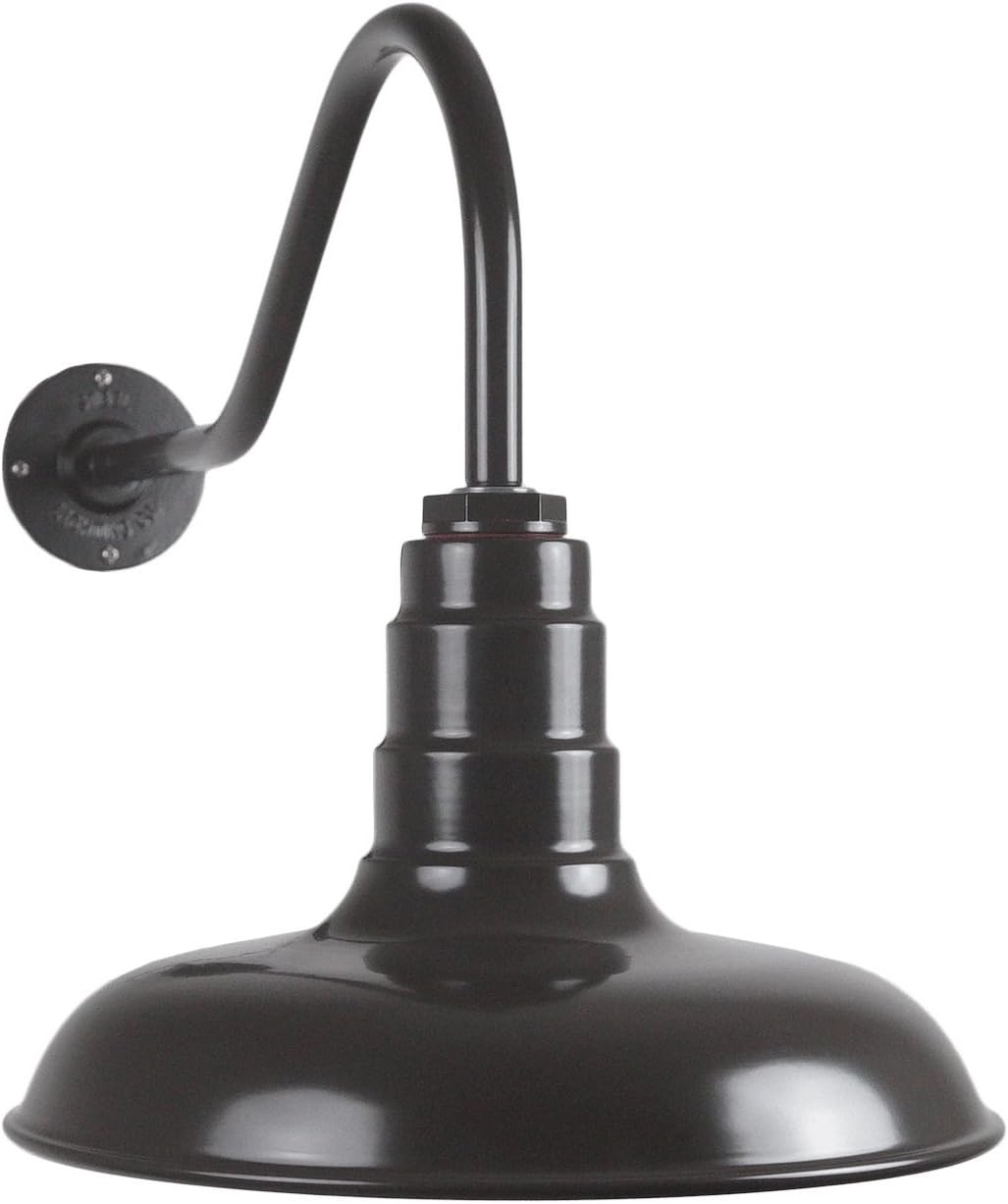 14 Inch Shade and 23 Inch Gooseneck Dark Bronze Steel Shade G936414