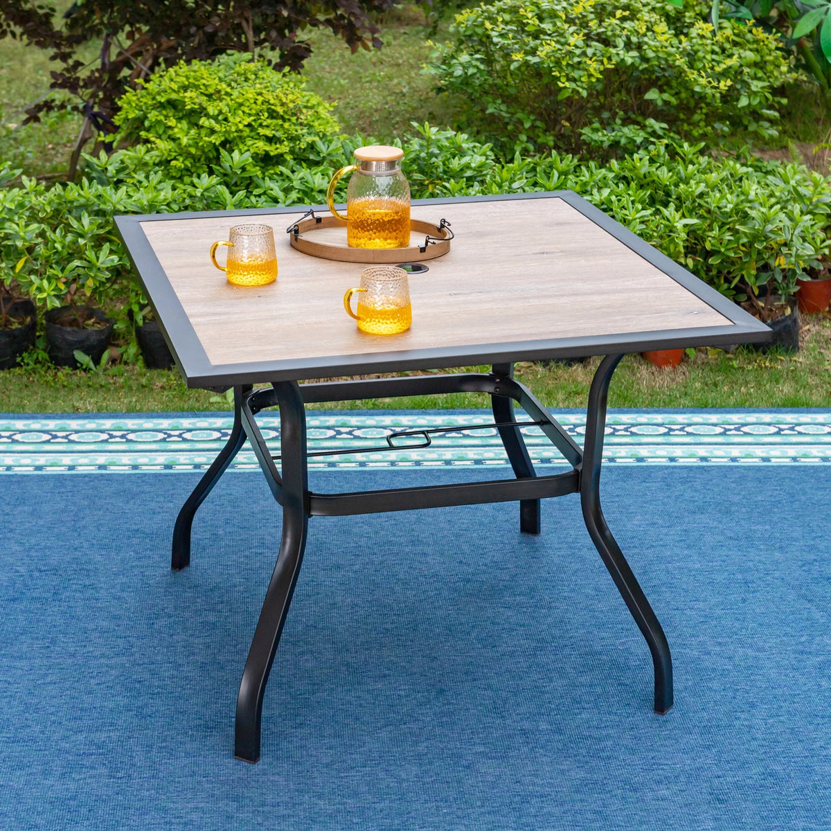 5-Piece Outdoor Patio Dining Set Black U224