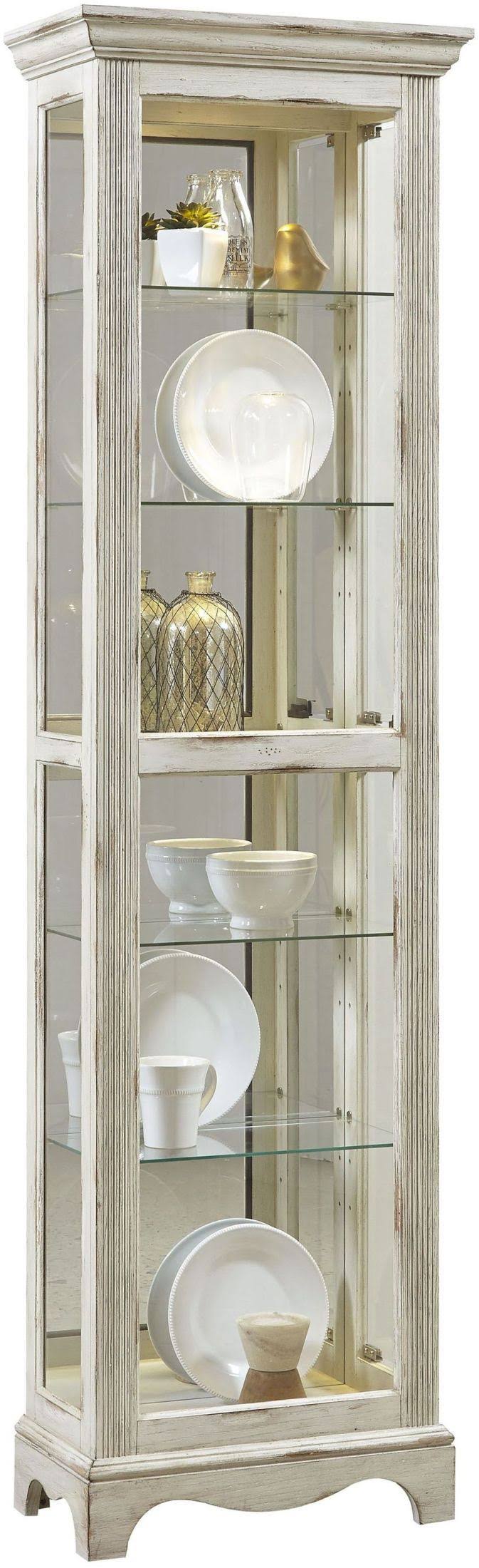 Weathered White Display Cabinet I17735