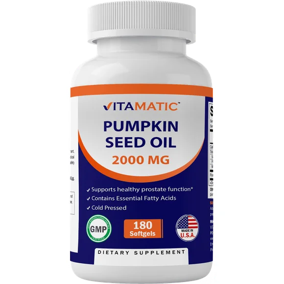 Pumpkin Seed Oil 2000mg Softgel Capsules 180 Count B736