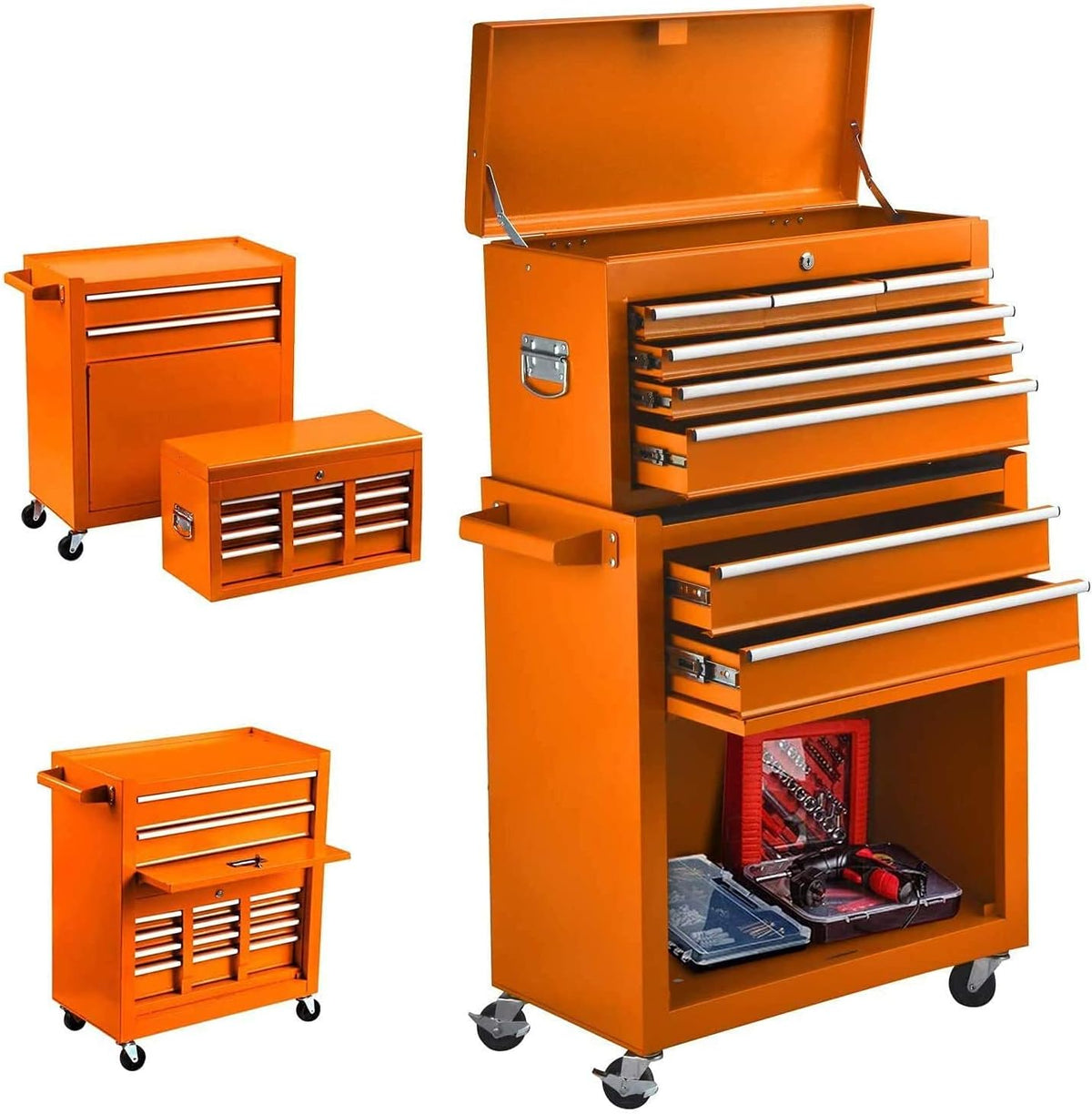 Blue 8-Drawer Rolling Tool Chest with Keyed Locking System H63630