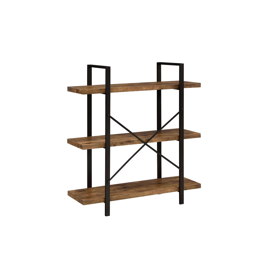 Antique Nutmeg 3-tier Open Back Bookcase W638