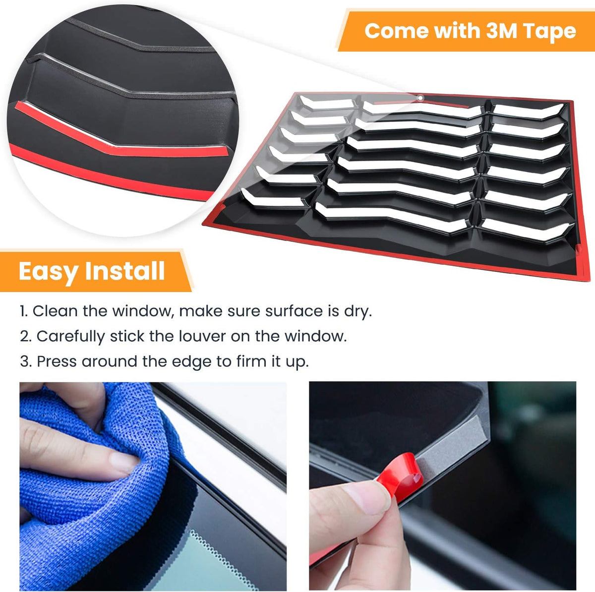 Rear Window Louver Sun Shade Cover Matte Black ABS for Chevy Camaro 2010 2015 T906