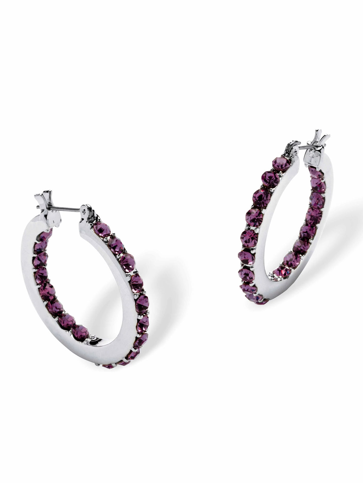 Simulated Birthstone Hoop Earrings L348743