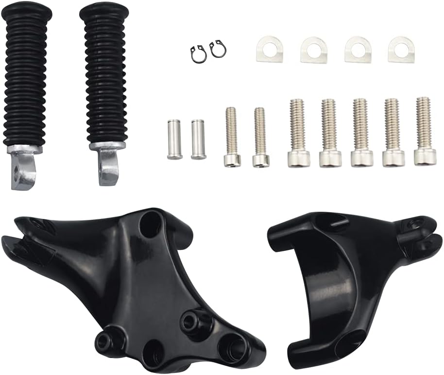 Passenger Pillion Seat with Passenger Footpeg Mount Kit for Sportster Iron 883 XL883N Models D2581