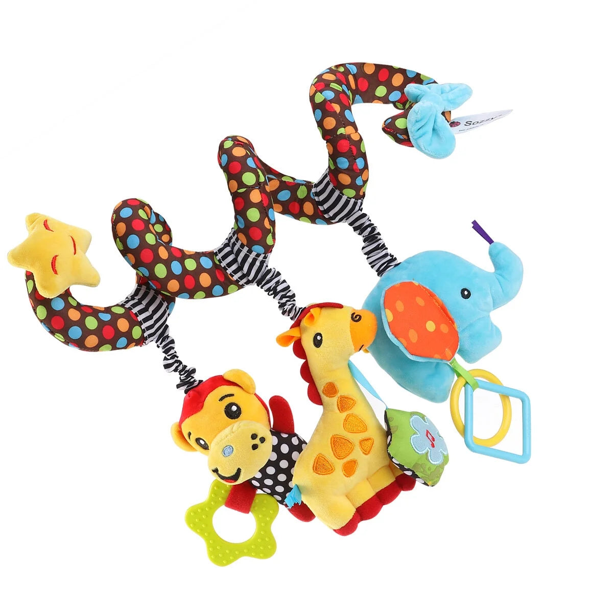Baby Stroller Wrap Around Toys Infant Car Seat Activity Spiral Plush Toy D8171