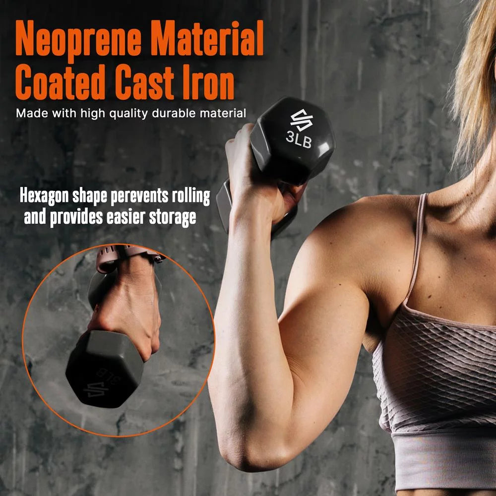 20 lbs. Neoprene Coated Dumbbell Set with Stand M137978