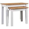 White 2 pcs Solid Pine Wood Nesting Tables G4056