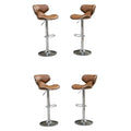 Faux Leather Swivel Barstool in Camel - Set of 4 C1106