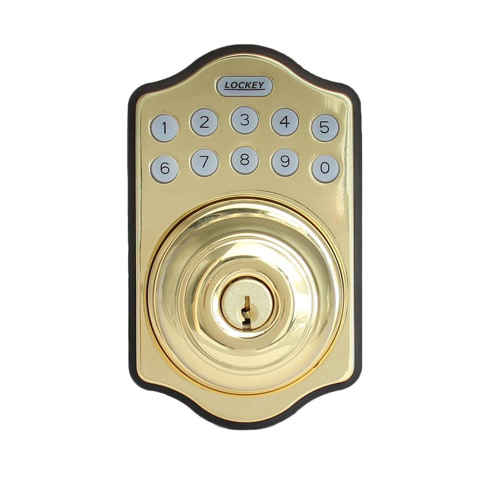 Bright Brass Digital Electronic Knob Lock C40680