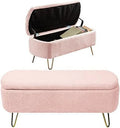 Cream White Boucle Ottoman Bench L621