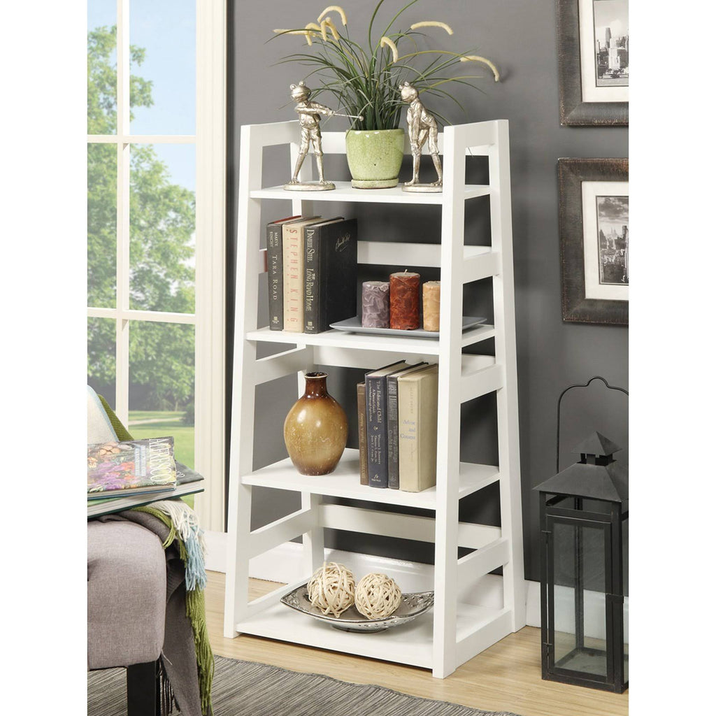 4-Tier White Bookcase M8968
