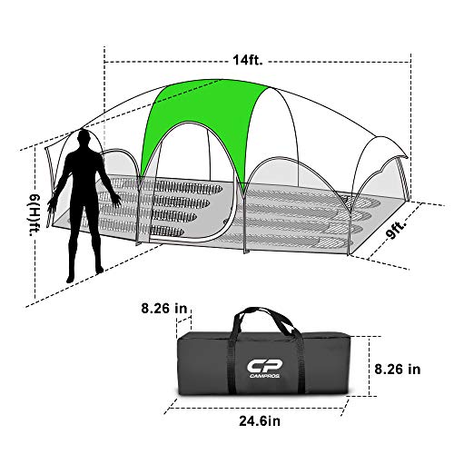 8 Person Weather Resistant Camping Tent with Carry Bag A37502