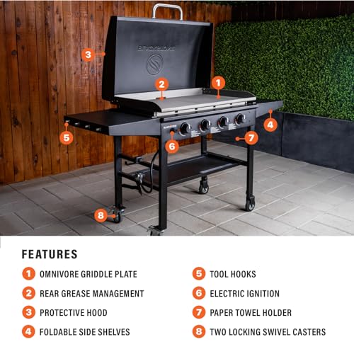 36 Inch 4 Burner Gas Griddle with Hood L206788