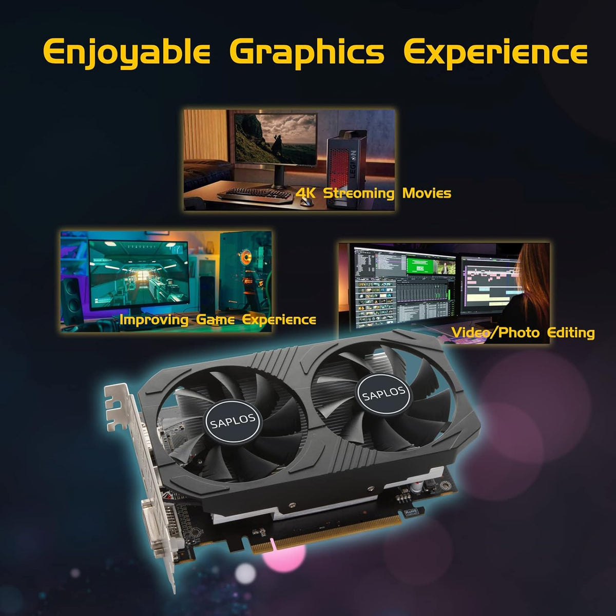 4GB GDDR5 128 Bit Graphics Card with Dual Fans C545928