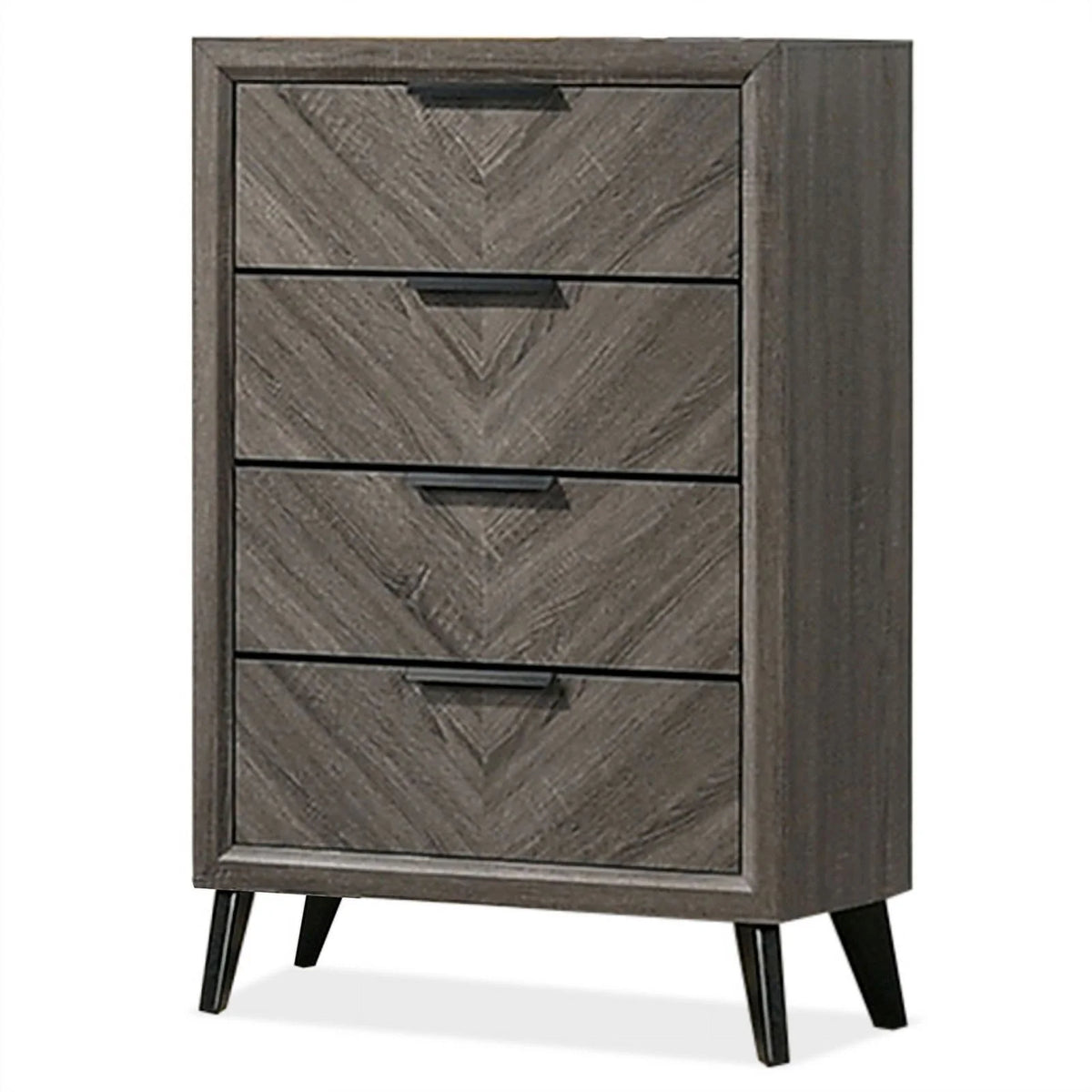6pc Wood Gray Bedroom Set Queen E655