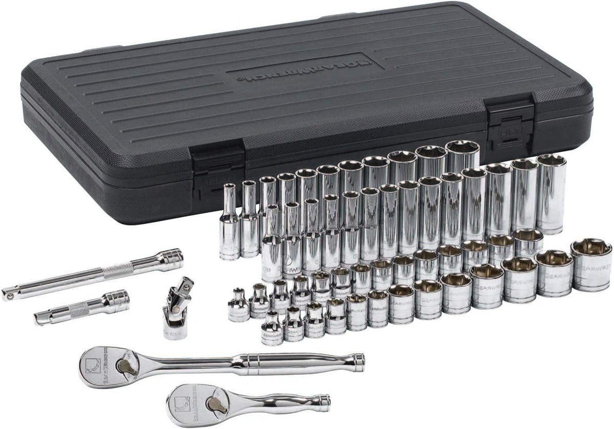 57 Pc. 3/8" Drive 6 Pt. Mechanics Tool Set, SAE/Metric C461