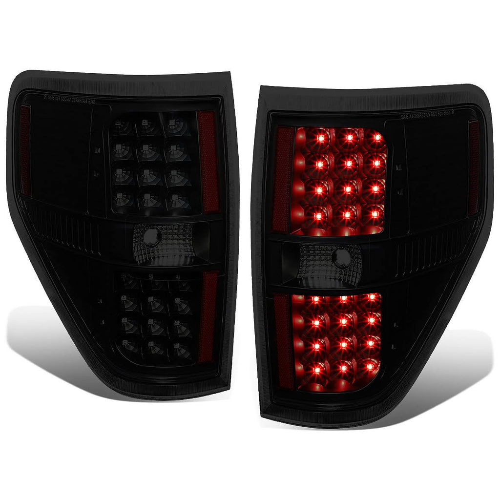 Pair Full LED Black Housing Smoked Lens Tail Lights Z342