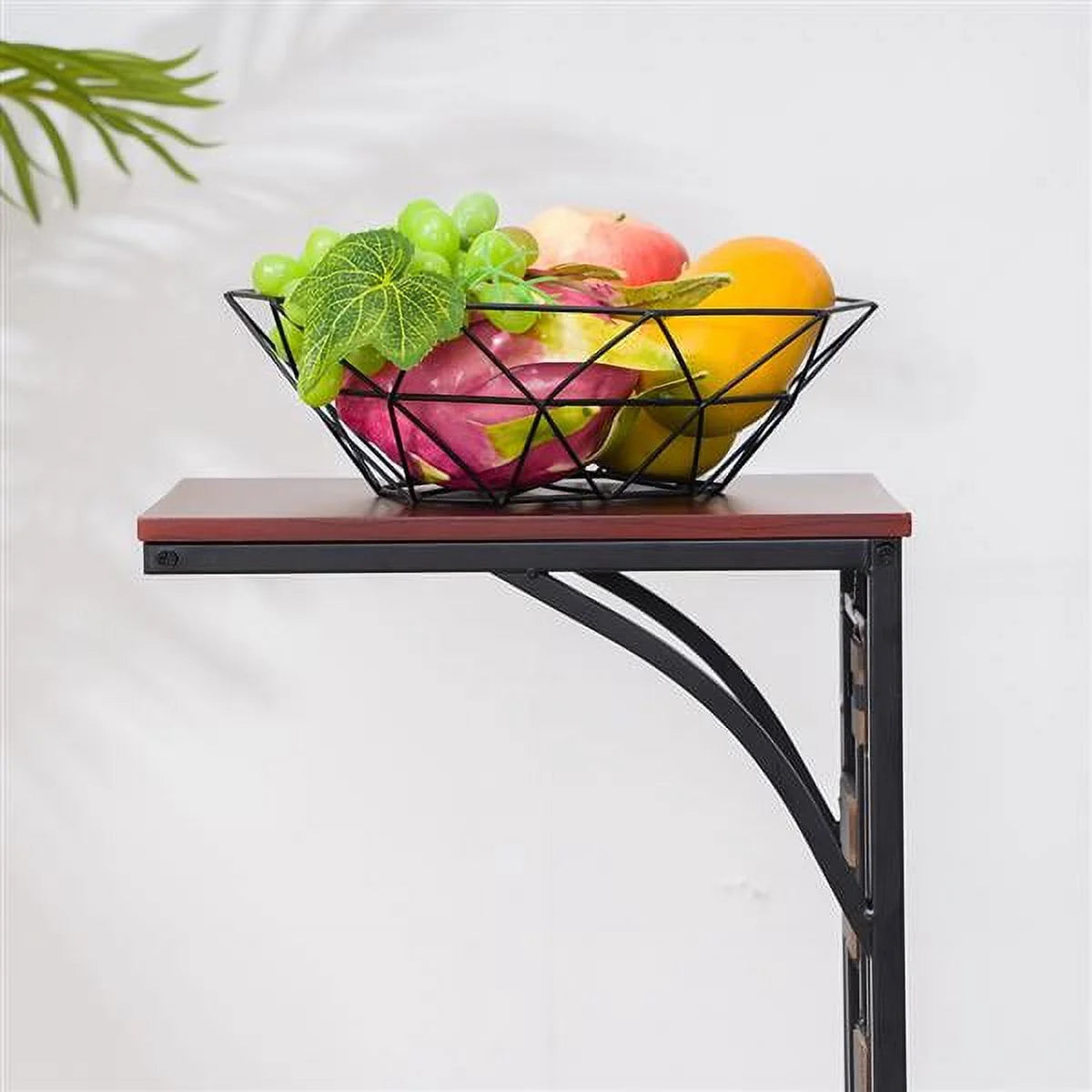 Brown C-Shaped Sofa Side Table X70756