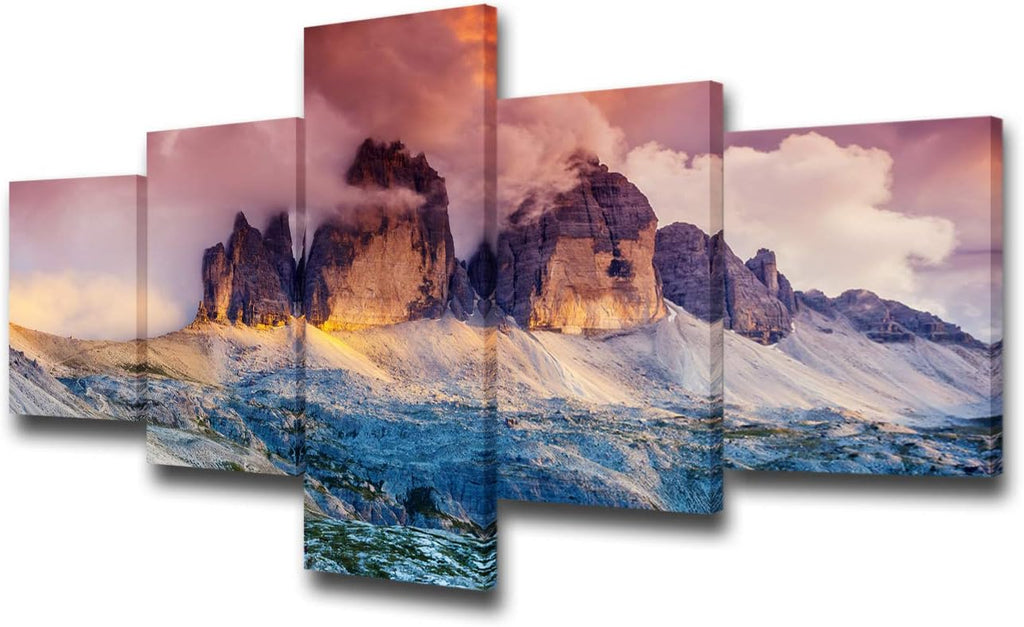 5 Panels Black and White Canvas Prints Wall Art S77507