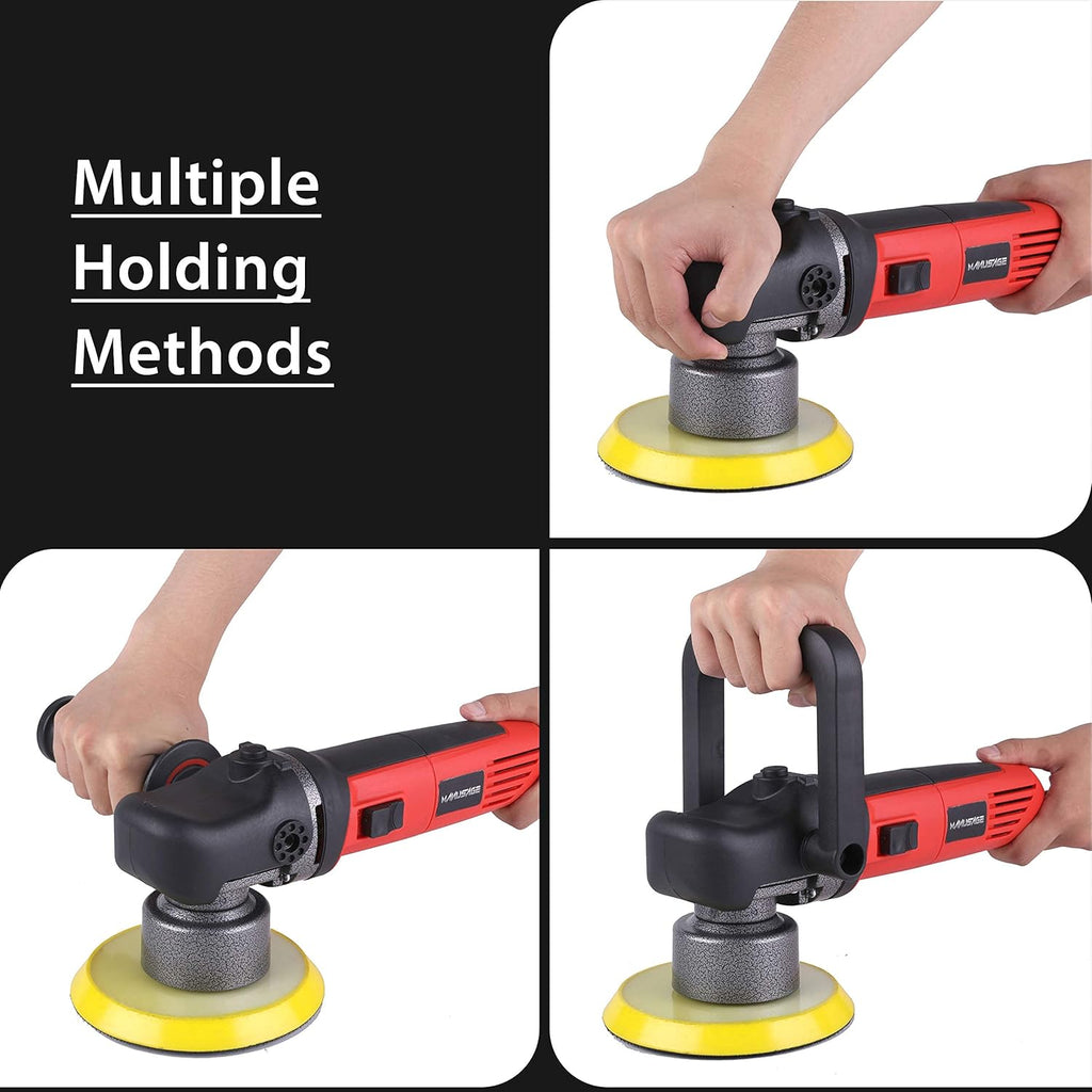 6-Inch Dual Action Random Orbital Polisher with Two Detachable Handles V738