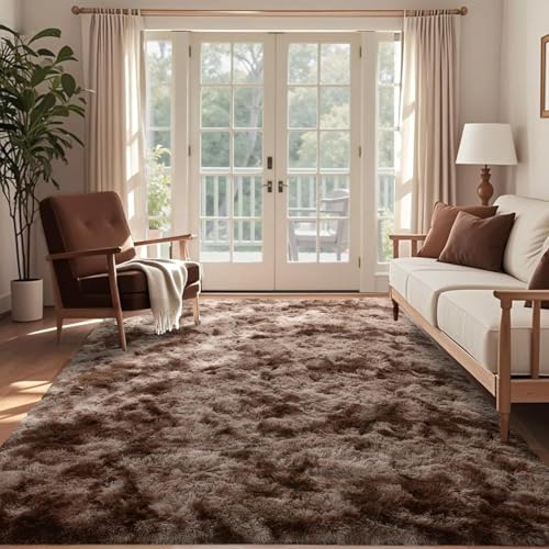6x9 Ft Large Shag Black Rug X462