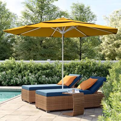 11' Market Umbrella Pacifica Yellow Matted White B6247