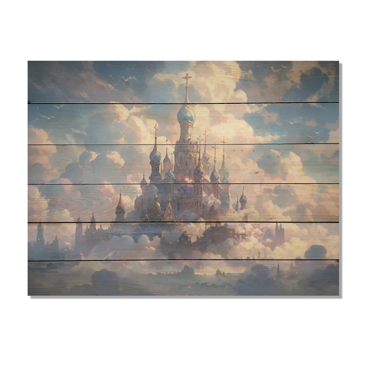 Natural Pine Wood Castles Print C924559