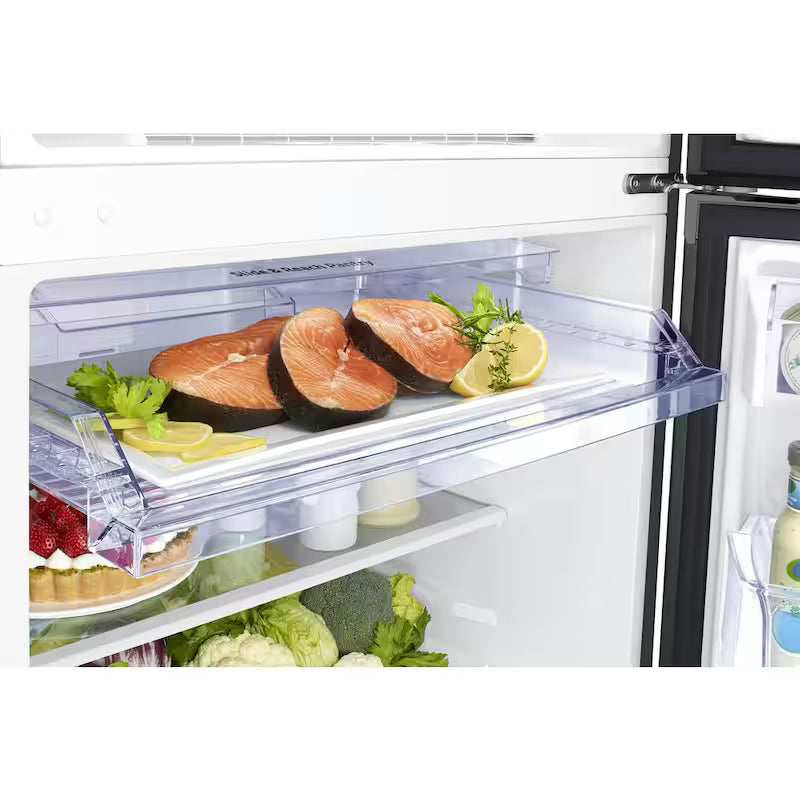 29 in. 17.6 cu. ft. Top Freezer Refrigerator with Ice Maker in Black Stainless Steel Y764846