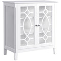 White Glass Door Sideboard Buffet Cabinet with Adjustable Shelves N805586