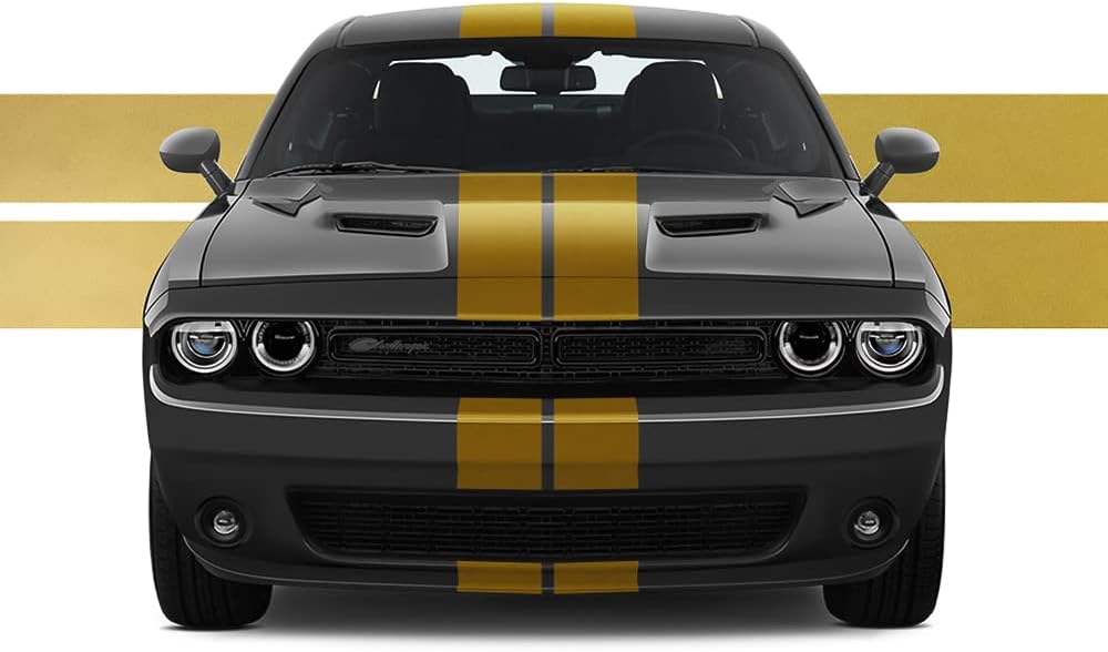 Dual 8" Racing Stripes for Dodge Challenger 2008 to 2019 Pack of 2 W50655