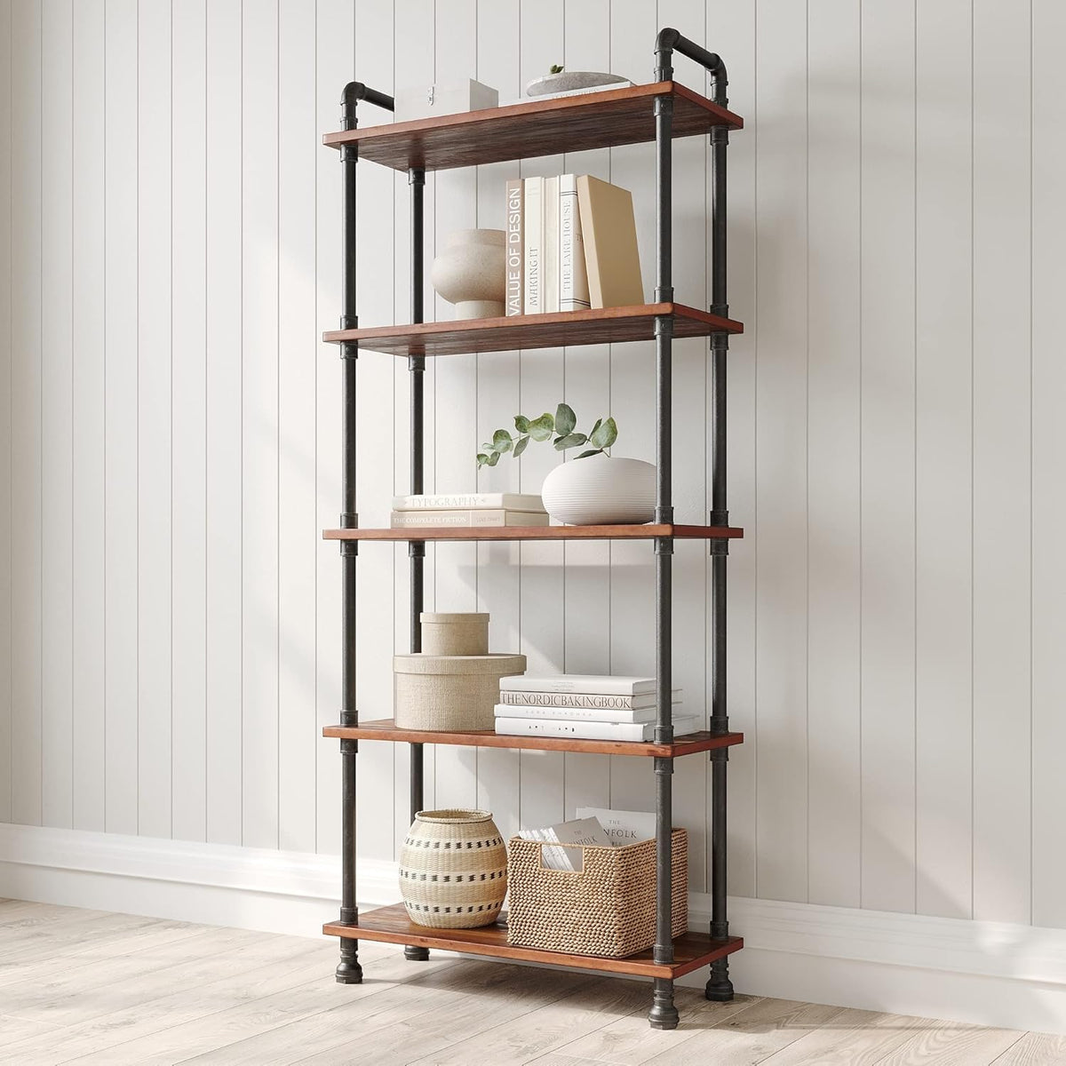 5-Tier Solid Pine Wood Bookshelf G5350