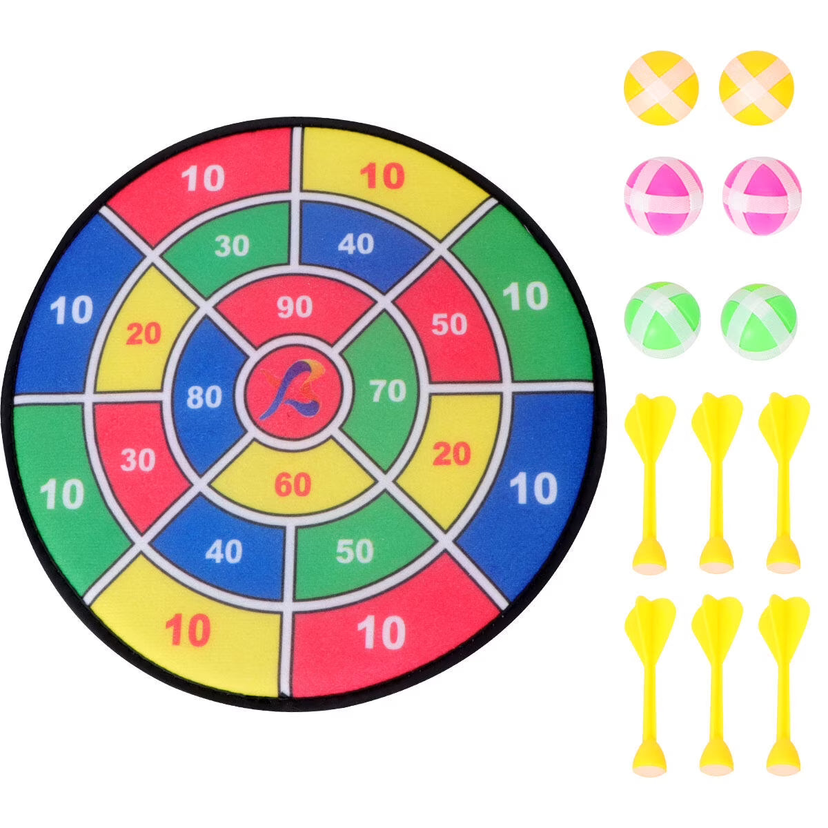 Safety Dart Board Toys Sticky Ball Shooting Toy (30cm, 6pcs Sticky Ball and 6pcs Darts) B453