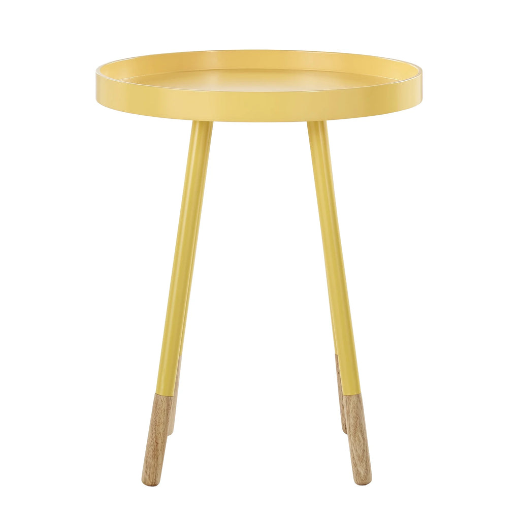 Yellow Round Bentwood Top End Table V841