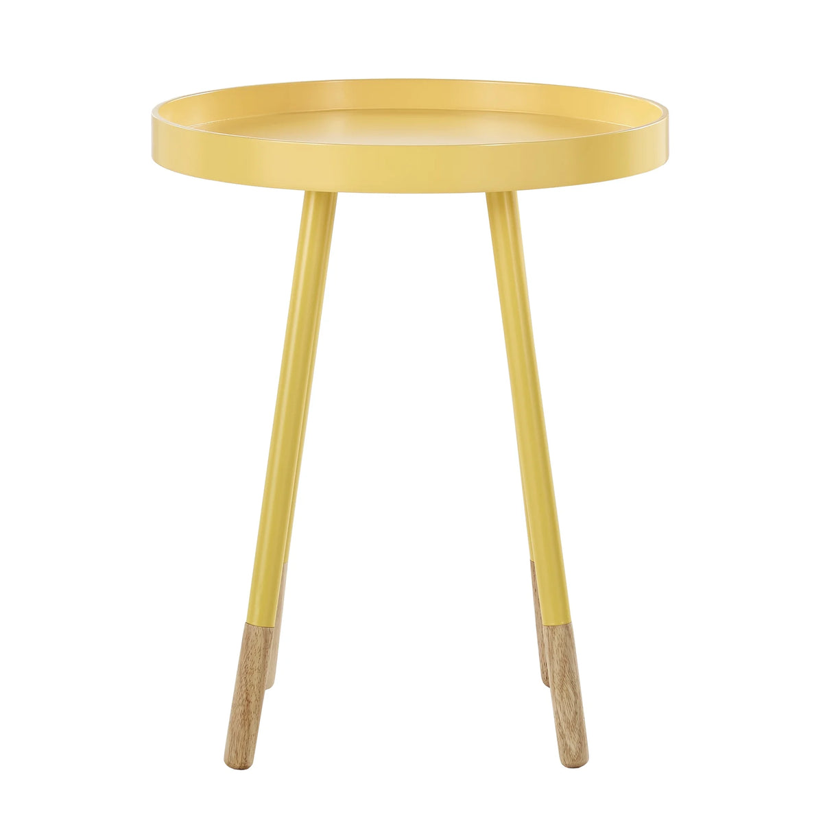 Yellow Round Bentwood Top End Table V841