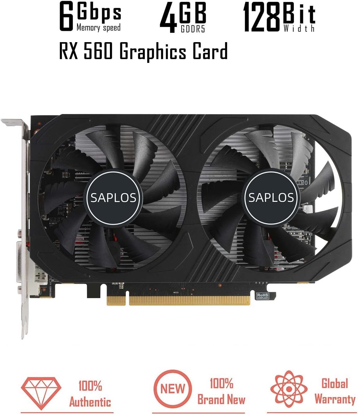 4GB GDDR5 128 Bit Graphics Card with Dual Fans C545928