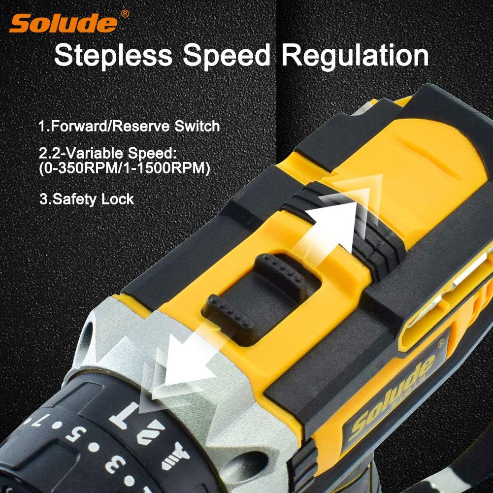 Cordless Drill Set, 16.8V Power Drill, 125Pcs Home Power Combo Tools Kit, 3/8 Inch Keyless Chuck, 2-Variable Speed, 25+1 Torque Setting, Built-in LED, Pack of 2 P7081
