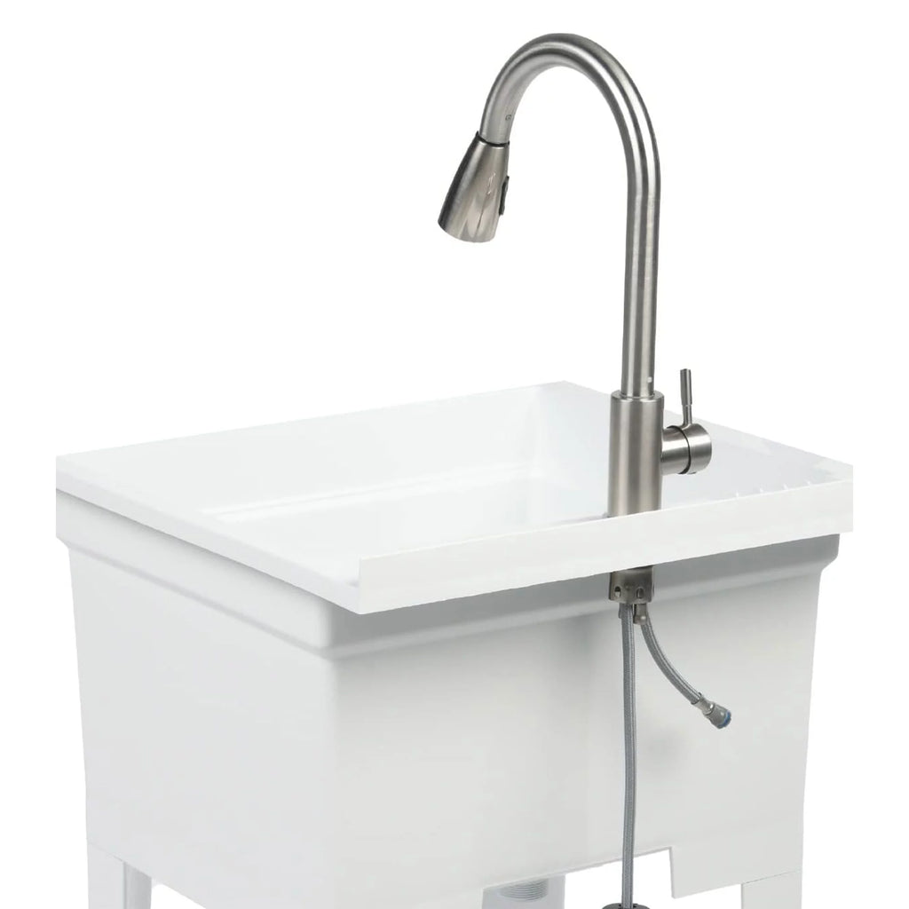 White 24" Freestanding Plastic Utility Sink R881478