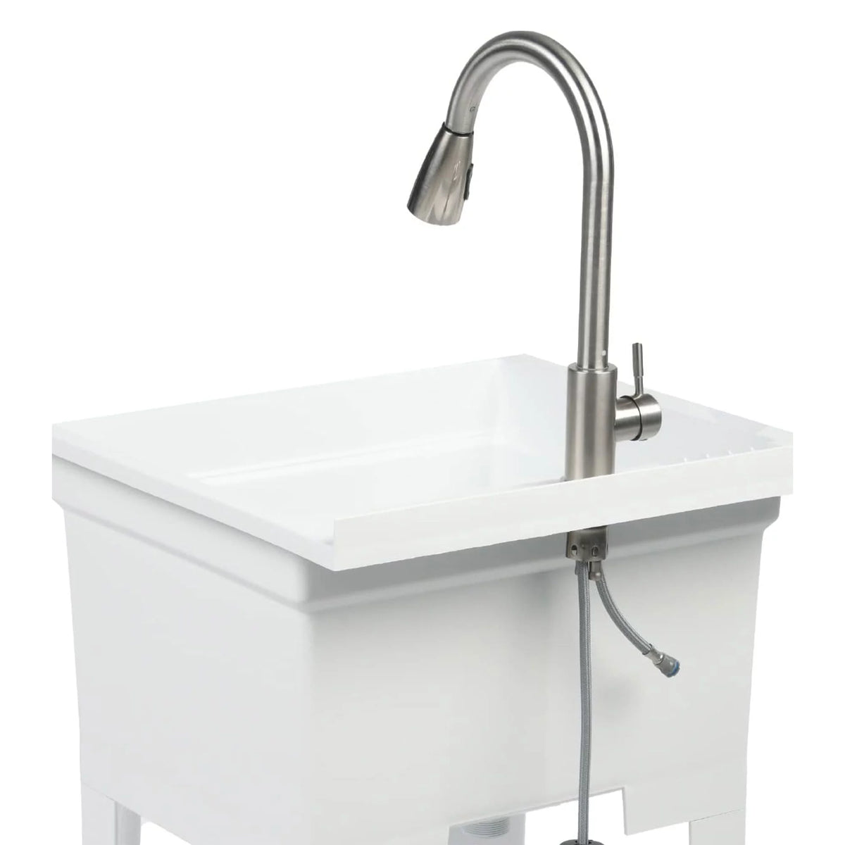 White 24" Freestanding Plastic Utility Sink R881478