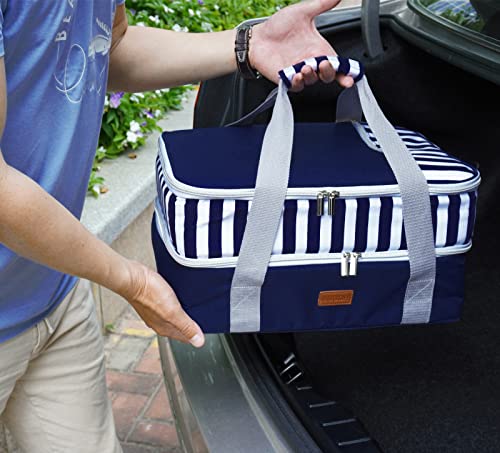 Blue Double Insulated Casserole Carrier Bag M28225